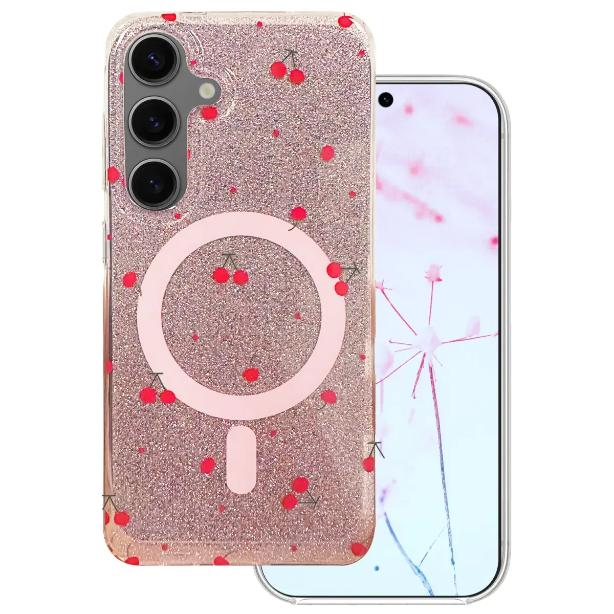 Cherry Mag maciņš ar MagSafe atbalstu telefonam Samsung Galaxy S24 (S921) | S25 (S931) daudzkrāsains