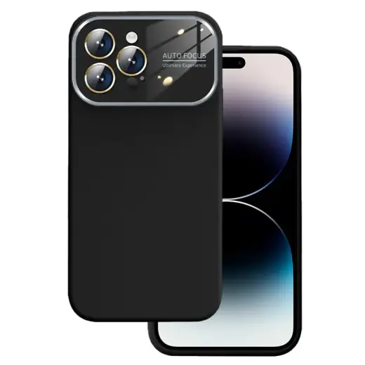 Soft Silicone Lens Case for Iphone 14 Pro black