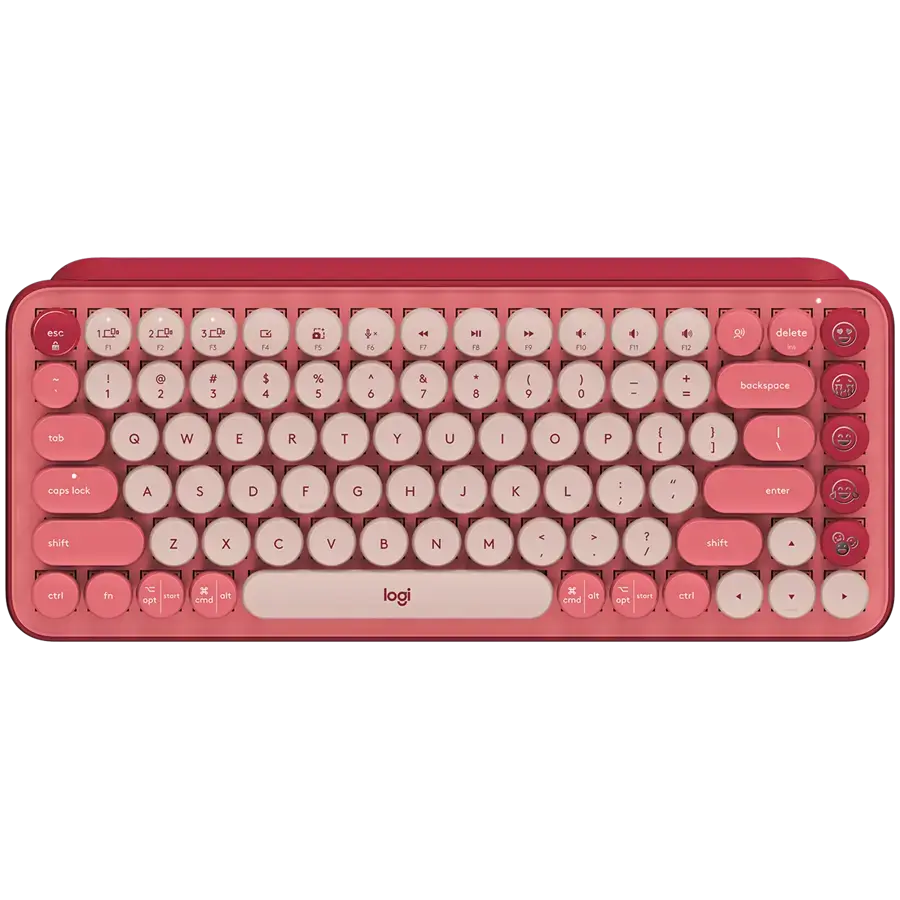 LOGITECH POP Keys Bluetooth Mechanical Keyboard - HEARTBREAKER ROSE - UK