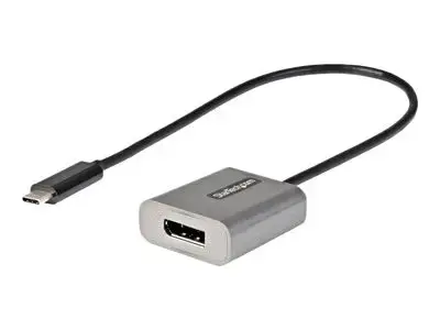 StarTech.com USB C to DisplayPort Adapter, 8K|4K 60Hz USB-C to DisplayPort 1.4 Adapter Dongle, USB Type-C to DP Monitor Video Converter, Thunderbolt 3 Compatible, w|12" Long Attached Cable - HBR3, DSC, DP Alt Mode (CDP2DPEC) - video adapter - 24 pin USB-C