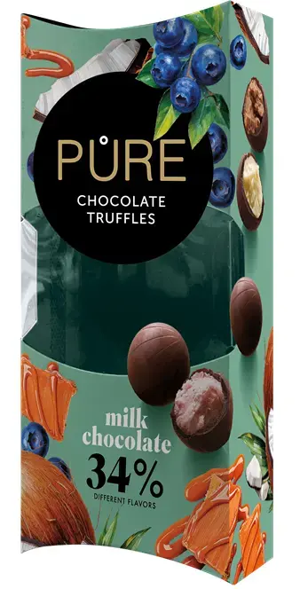 Piena šokolādes trifeļu izlase 108g PURE