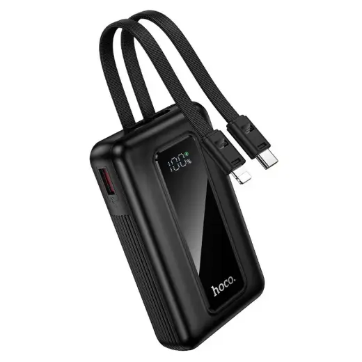 Hoco J162 Full Power ārējais akumulators (powerbank) | 10 000 mAh | 22.5W | PD, QC | USB-C, Lightning | melns