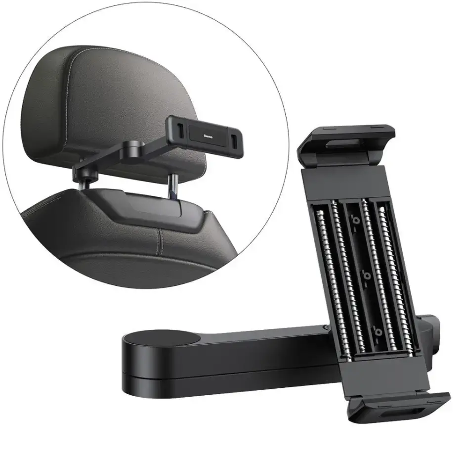 Baseus Backseat Car Mount Adjustable Headrest Bracket for tablets and smartphones 4,7'' - 12,3'' black (SULR-A01)