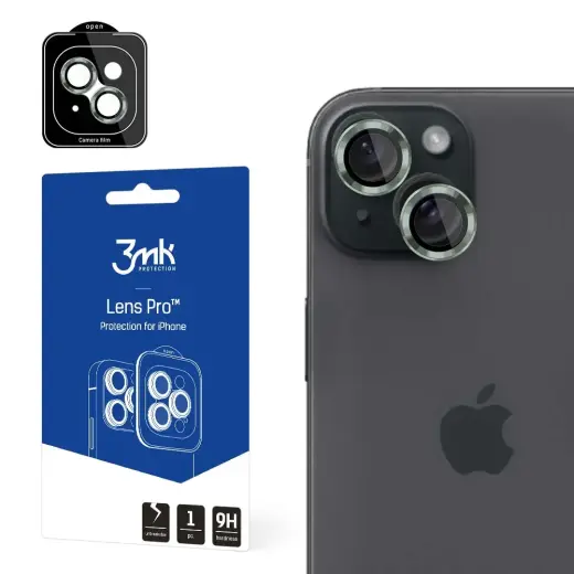 Apple iPhone 15 Plus - 3mk Lens Protection Pro Alphine green screen protector