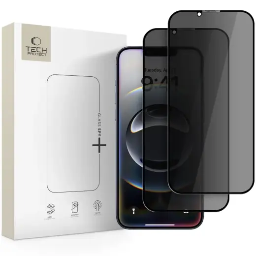Tech-Protect Glass Spy+ 2-Pack tempered glass for iPhone 13 | 13 Pro | 14 | 16E Privacy