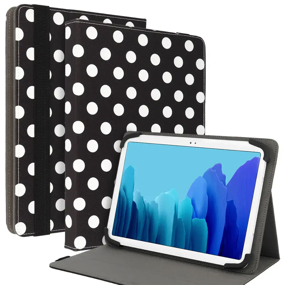 Wonder Canvas Tablet Case 10 inches black polka-dot