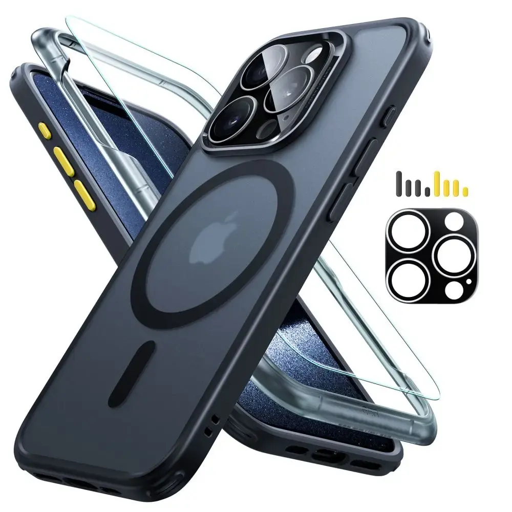 ESR Classic Pro Set Halolock MagSafe case + glass for display and camera for iPhone 15 Pro Max - black