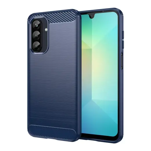 Carbon telefono dėklas Samsung Galaxy A26 5G (A266) mėlynas