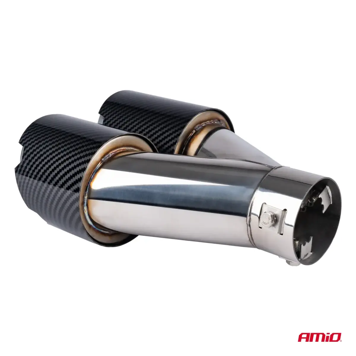 Exhaust silencer tip stainless steel carbon AMIO-04070