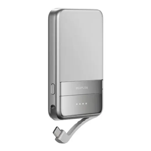 EcoFlow RAPID ārējais akumulators (powerbank) | 5000 mAh | 30W | USB-C, MagSafe | sudraba krāsā