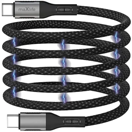 Maxlife MXUC-11 datu pārraides un uzlādes vads | USB-C uz USB-C | 100W | 1m