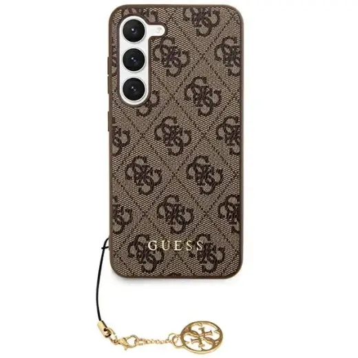 Guess GUHCS24LGF4GBR S24 Ultra S928 brązowy|brown hardcase 4G Charms Collection