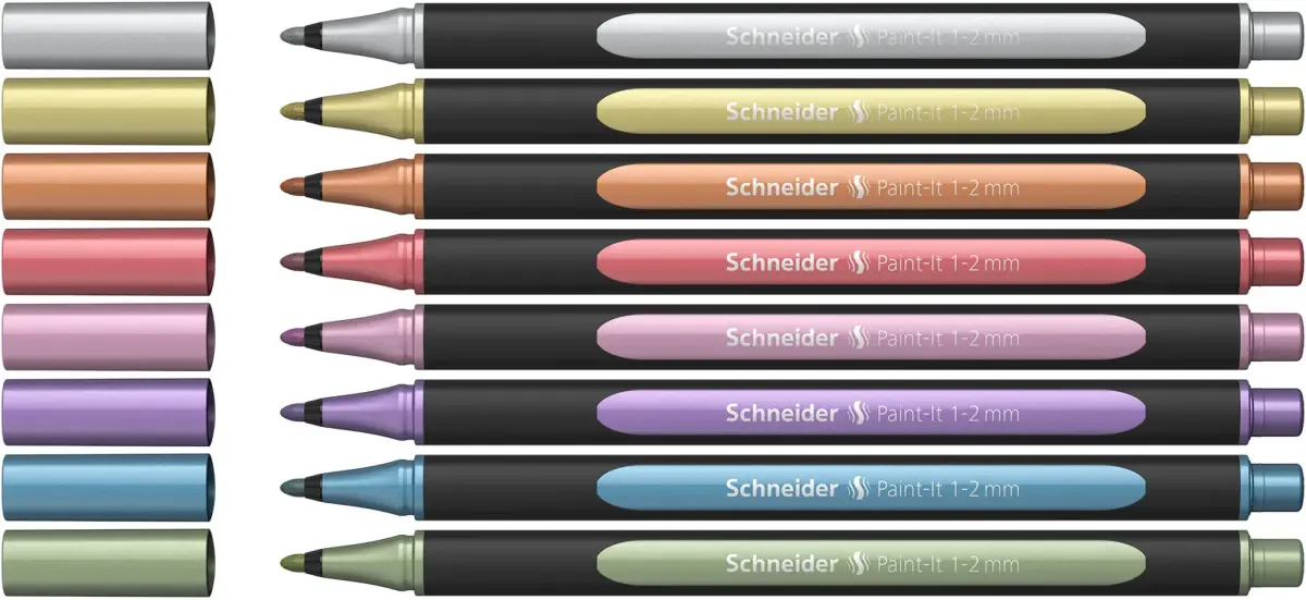 Laineri SCHNEIDER Paint - it, 8 metāliskas krāsas iepakojumā