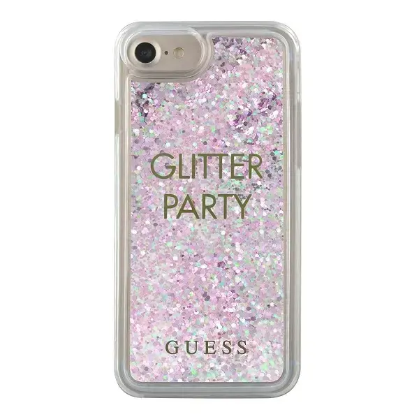Guess GUHCP7GLUQPU iPhone 6|7|7|8 | SE 2020 | SE 2020 | SE 2022 purpursarkans | violets cietais korpuss Liquid Glitter Party