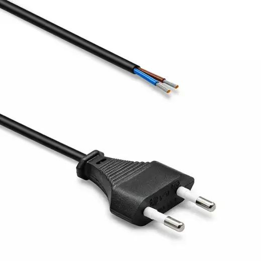 Qoltec Power cable with CEE 7/16 (C) plug | 2x0.75 mm²  | copper Cu | stripped and soldered | 1.8m
