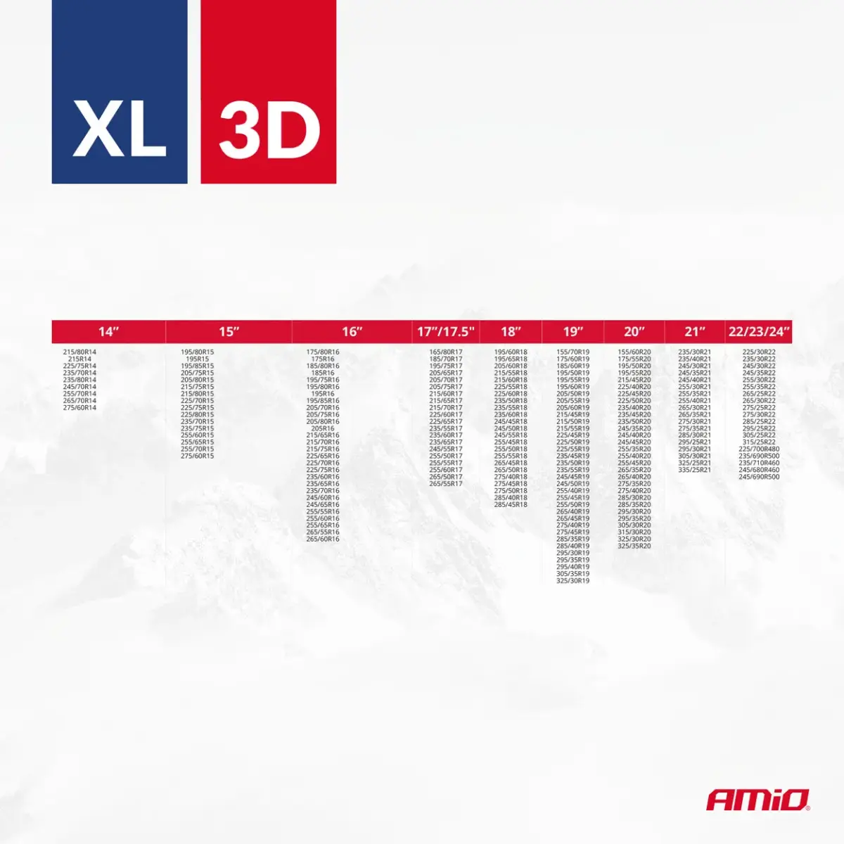 Textile snow chains 3D XL EN16662-1 Önorm V5121 2 pcs AMIO-04510