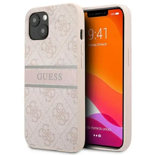 Guess GUHCP13M4GDPI iPhone 13 6,1" różowy|pink hardcase 4G Stripe