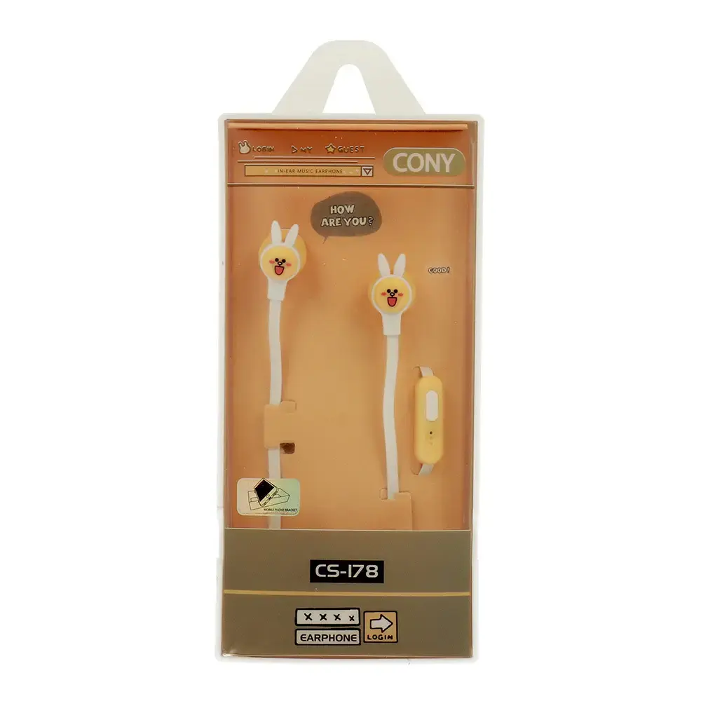 Earphones CASNI - CS-178 with microphone Yellow