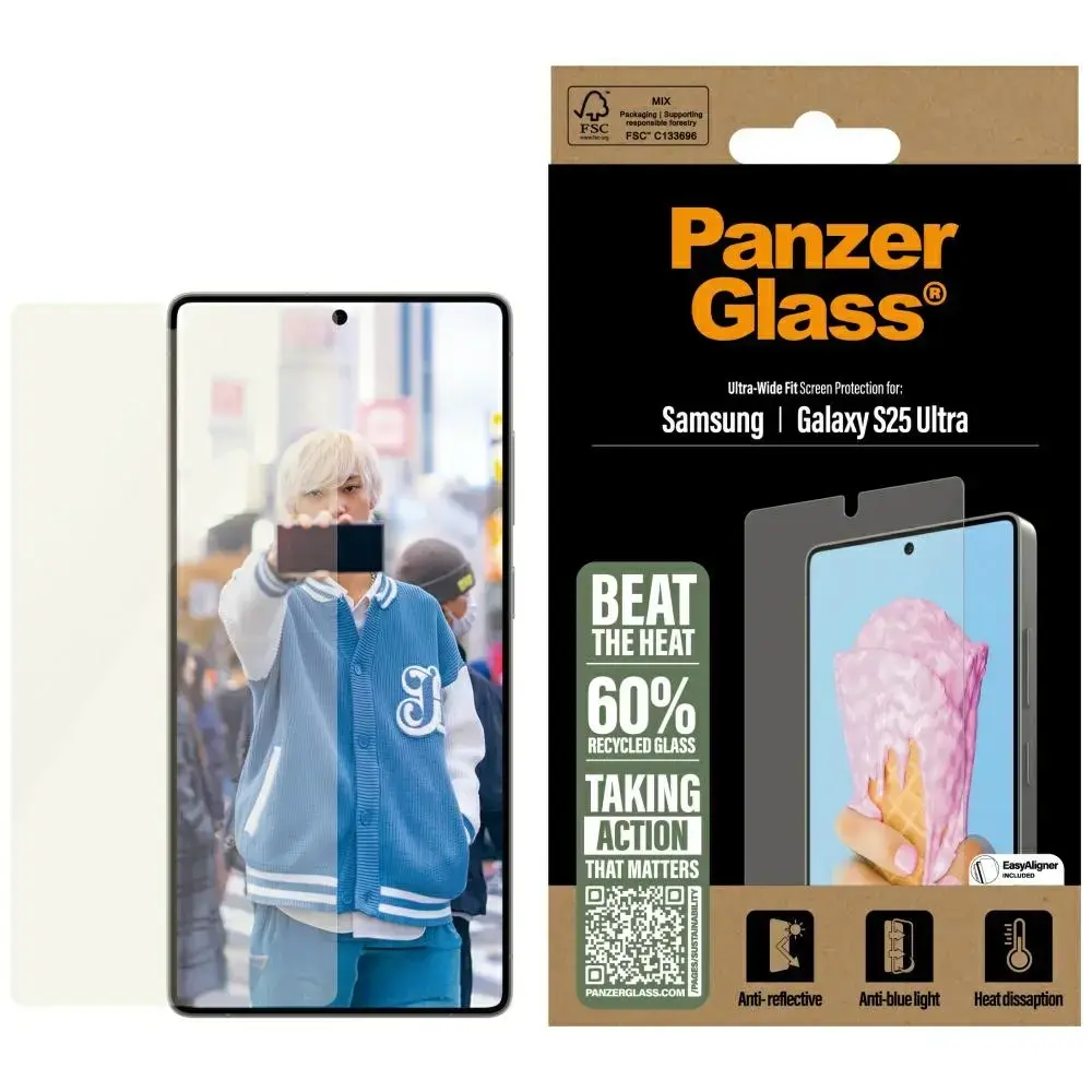 PanzerGlass All-in-One tempered glass for phone Samsung Galaxy S25 Ultra