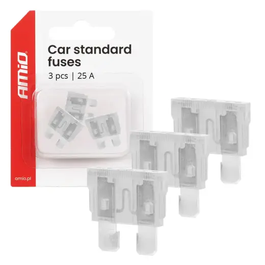 Car blade fuses STANDARD 3 pcs 25A AMIO-05108