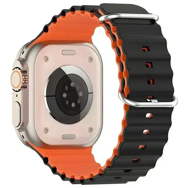 Beline pasek Apple Watch Silicone Waves 42|44|45|49mm czarno-pomarańczowy |black-orange box