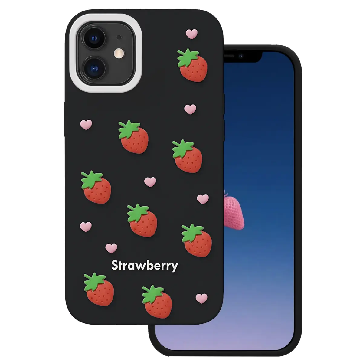 Strawberry maciņš telefonam iPhone 11 melns
