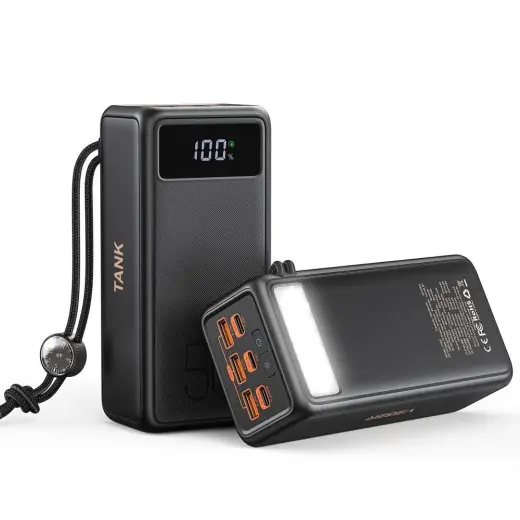 Veger Tank Boost (W5001C) ārējais akumulators (powerbank) | 56 000 mAh | 130W | PD, QC | USB-A, USB-C | melns