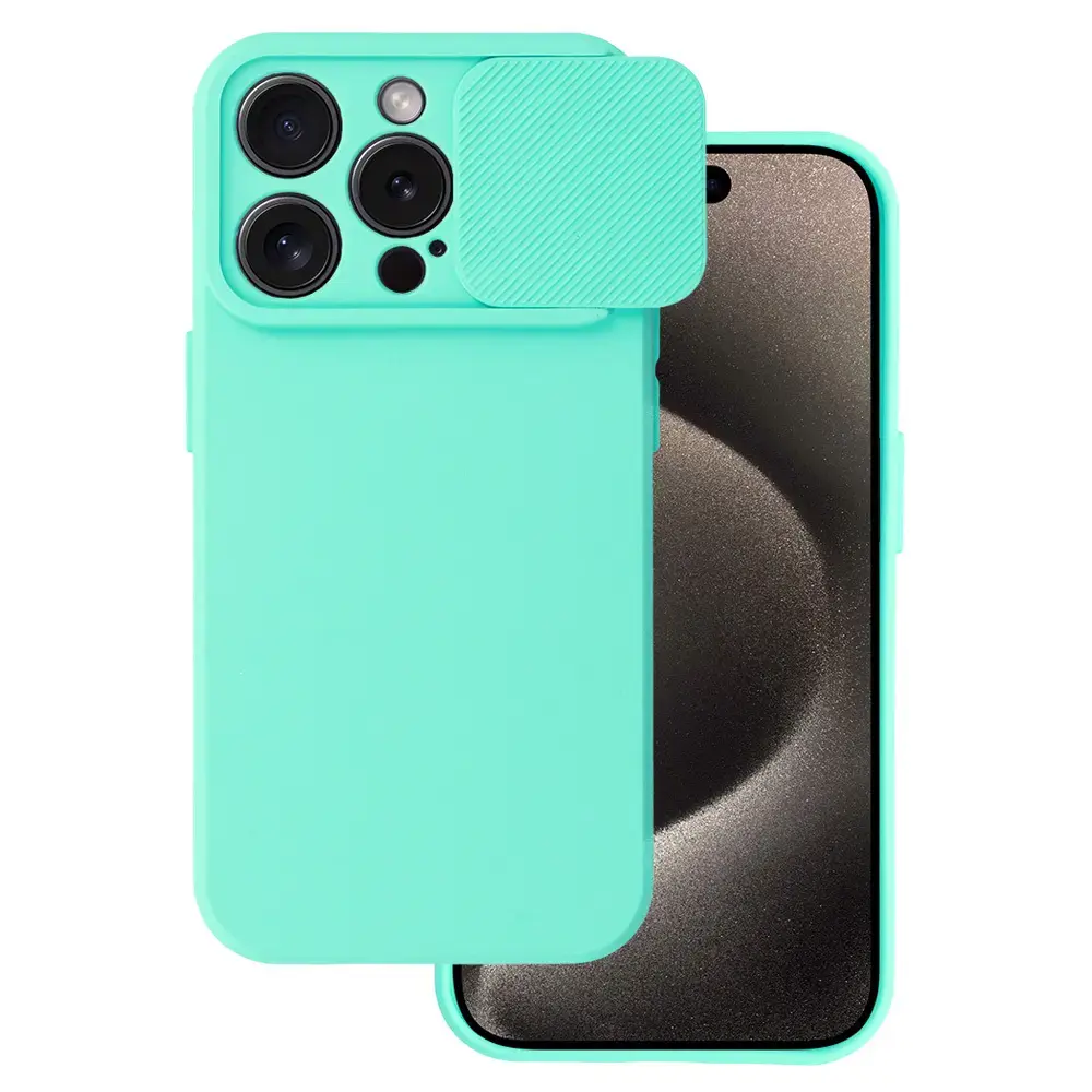 Camshield Soft maciņš telefonam iPhone 15 Pro Max zaļš (ar kameras aizsargu)