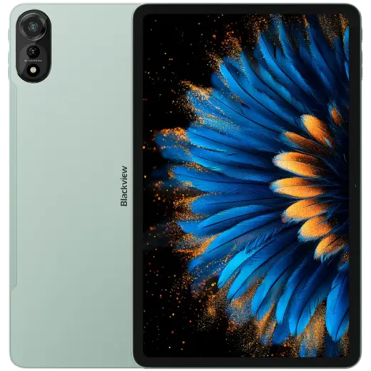 Blackview MEGA 2 SET LTE 12-inch FHD+IPS 1200x2000 60Hz 12GB+256GB Unisoc T615 Octa-core 1.6GHz Cam Front 8MP Rear 16MP 9000mAh+Charging 18W Fast / Cable Film Case Stylus Mouse Keyboard EN Netflix HD Android 15 Moss Green