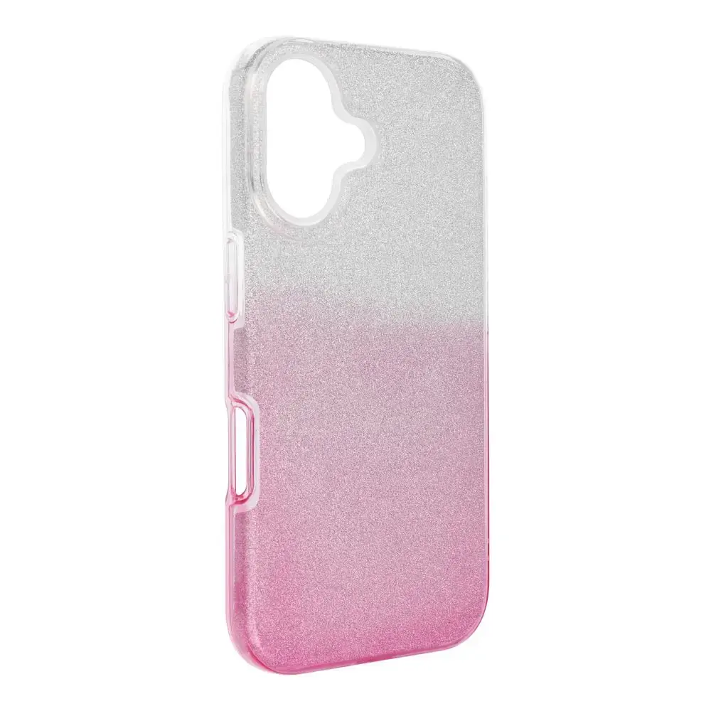 SHINING maciņš telefonam iPhone 16 caurspīdīgs rozā