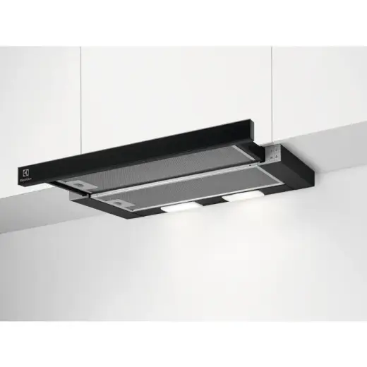 Electrolux izvelkams tvaika nosūcējs, 60 cm, C, melns