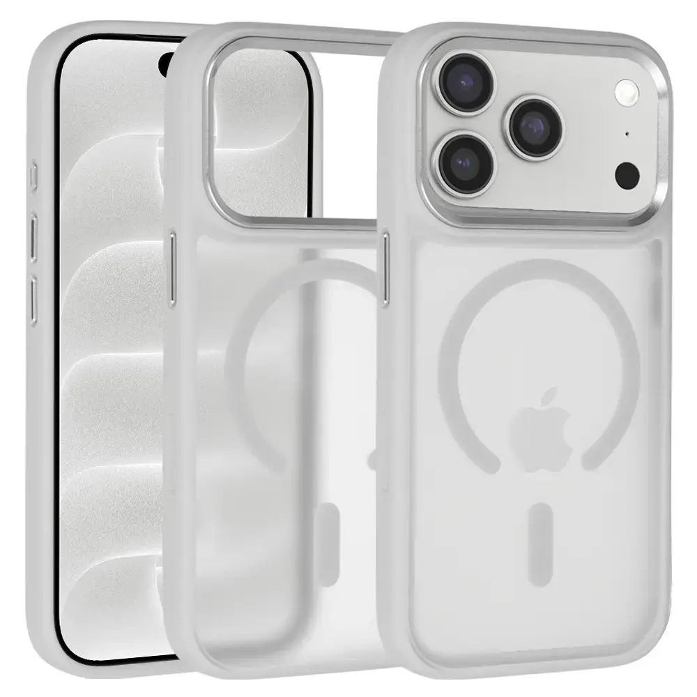 Liavec Cloudy Case with Metal Camera Frame phone case for iPhone 18 Pro Max | iPhone 17 Pro Max gray