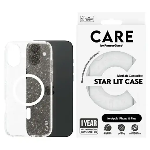CARE by PanzerGlass Flagship Star Lit Case iPhone 16 Plus 6,7" biały|white MagSafe 1343