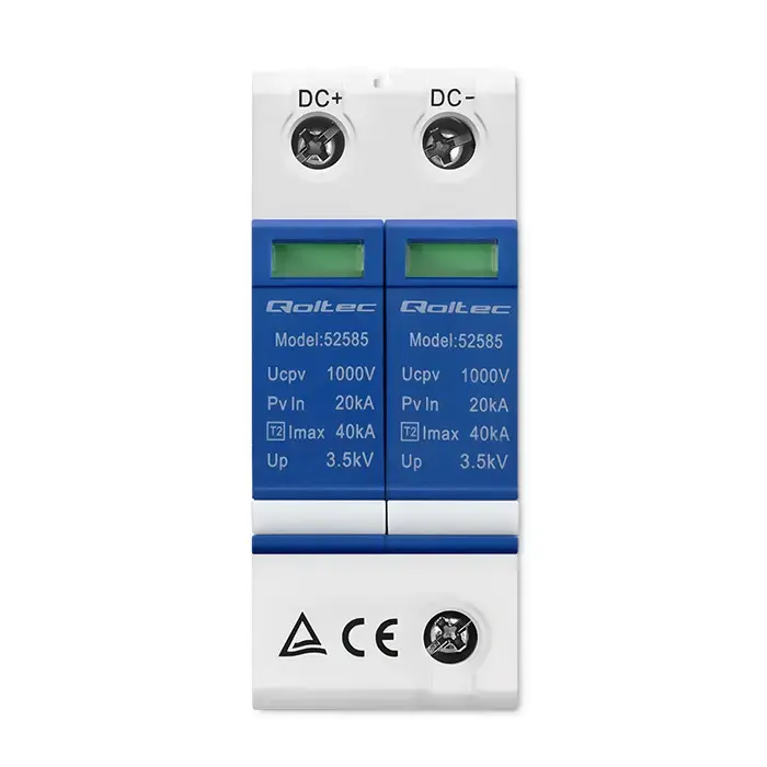Qoltec DC surge protector arrester| 2P | 1000V | T2 | C
