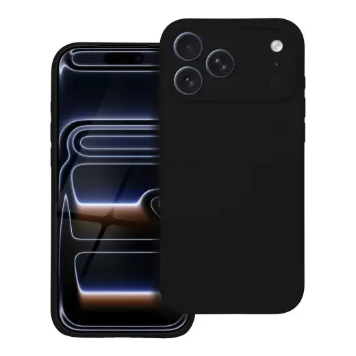 Silicone 2mm telefono dėklas iPhone 17 Pro Max juodas