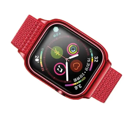 USAMS viedpulksteņa siksniņa priekš Apple Watch 4/5/6/7/SE (40/41 mm) | neilons | sarkana