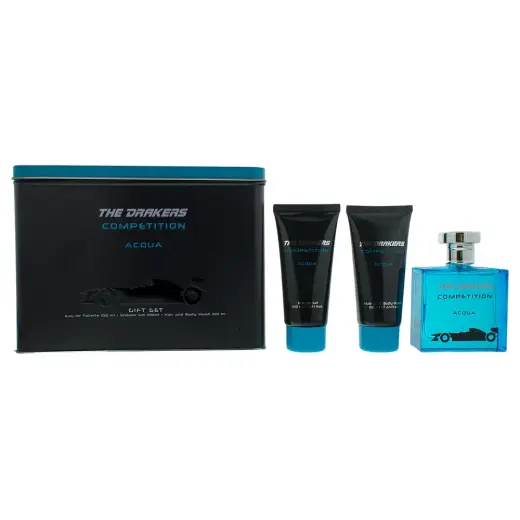 Set Ferrari: The Drakers Competicion Acqua, Eau De Toilette, For Men, 10 ml + The Drakers Competicion Acqua, Hydrating, Body Wash, For Hair & Body, 100 ml