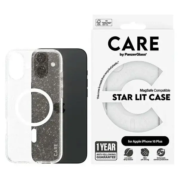 CARE by PanzerGlass Flagship Star Lit Case iPhone 16 Plus 6,7" biały|white MagSafe 1343