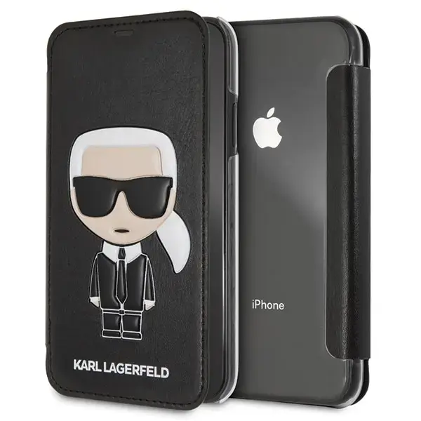 Karl Lagerfeld KLFLBKI61IKPUBK iPhone Xr czarny|black book Iconic Karl Embossed