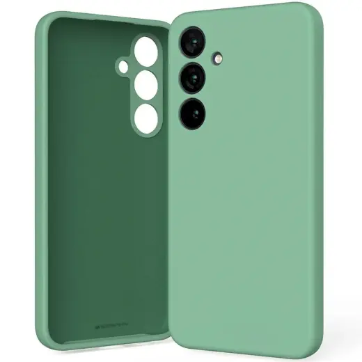 Силиконовый чехол для телефона Mercury для Samsung Galaxy S25+ зеленый