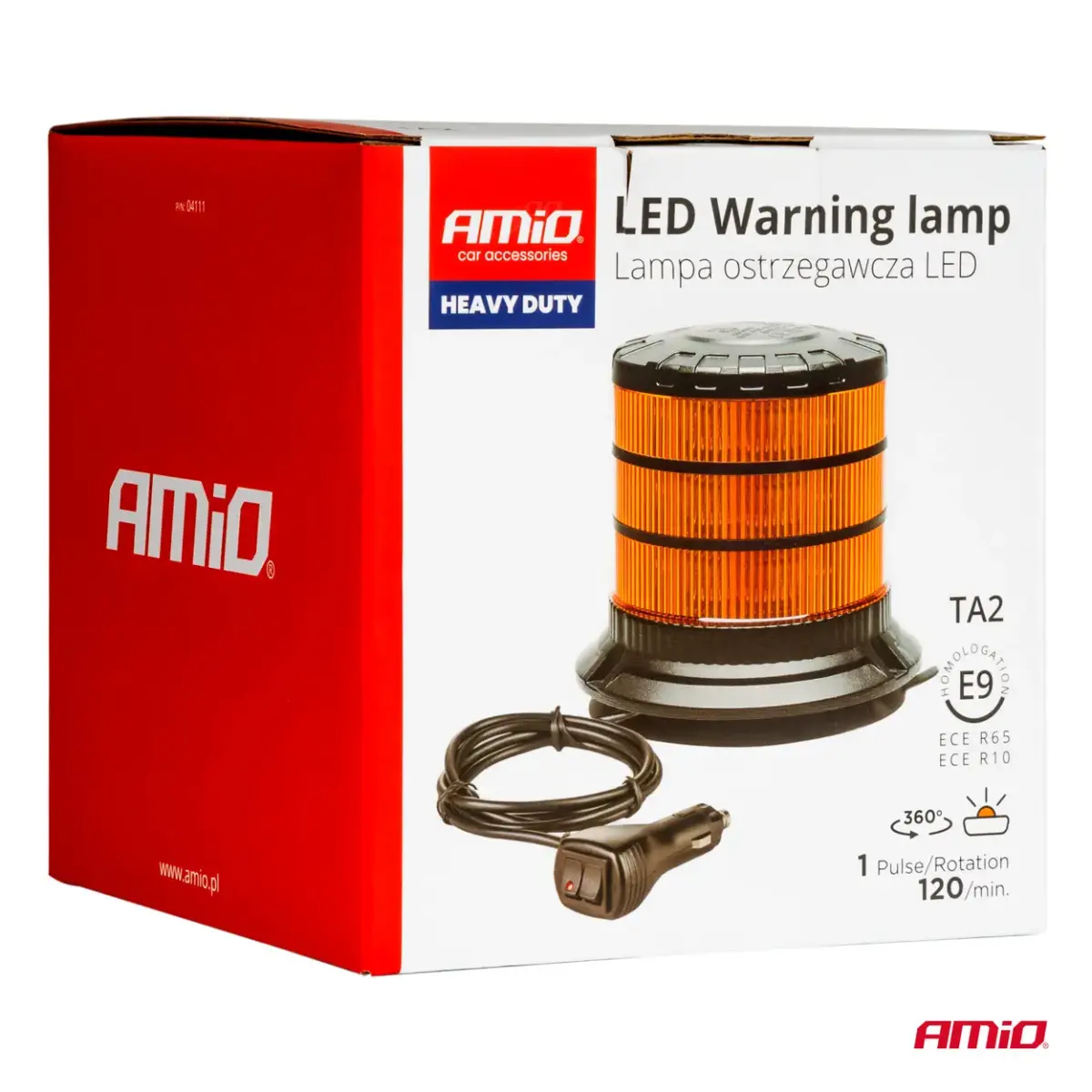 LED Warning Lamp heavy duty W30M 12V 24V AMIO-04111