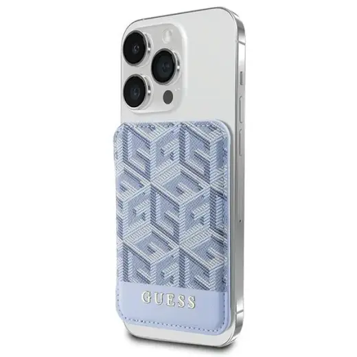 Guess Wallet Card Slot GUWMSHGCFSEB MagSafe GCube stripe niebieski|blue