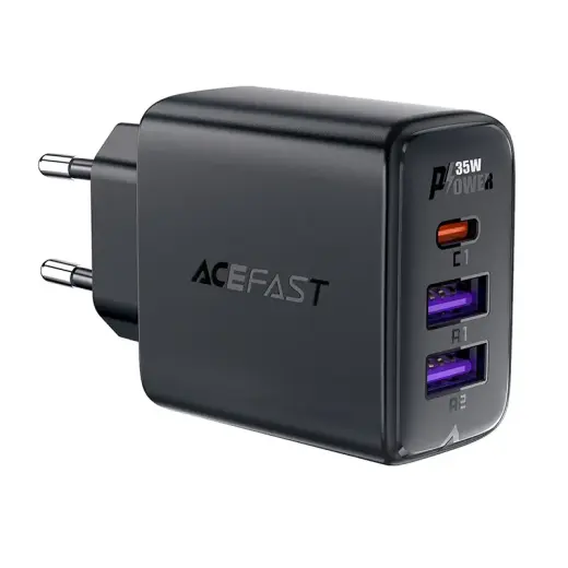 Acefast A57 travel charger | 35W | PD, GaN | USB-A, USB-C | black
