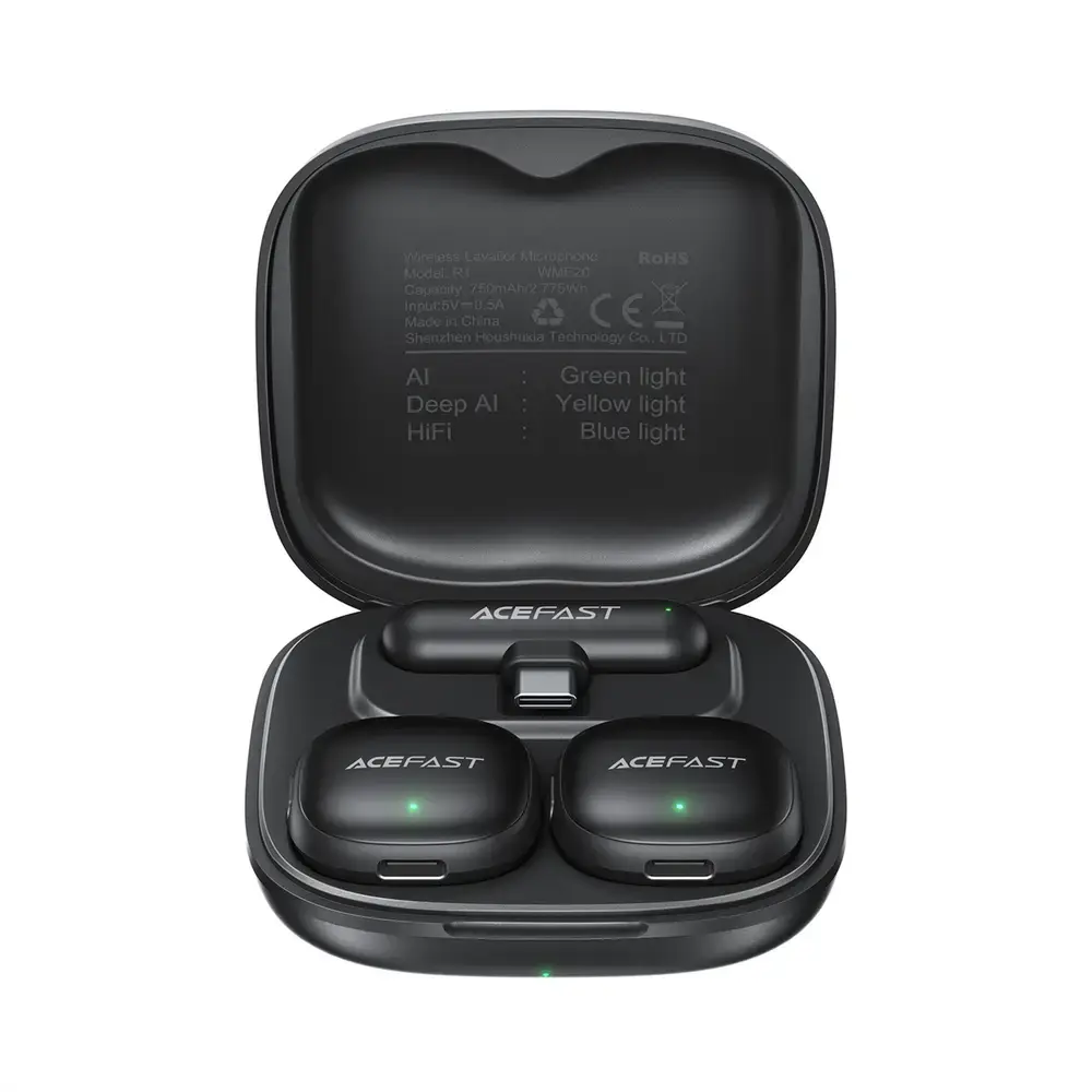 Acefast R1 Wireless Lavalier Microphones 2 pcs - Black