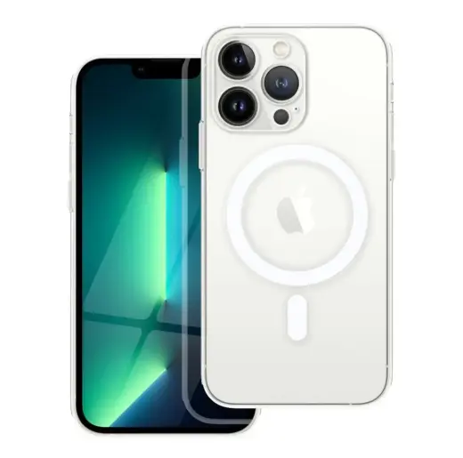 Clear Mag Cover telefoni ümbris MagSafe toega iPhone 13 Pro läbipaistev