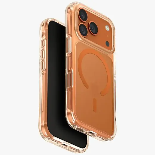 UNIQ LifePro Xtreme telefono dėklas su stovu ir MagSafe palaikymu, skirtas iPhone 17 Pro, oranžinis