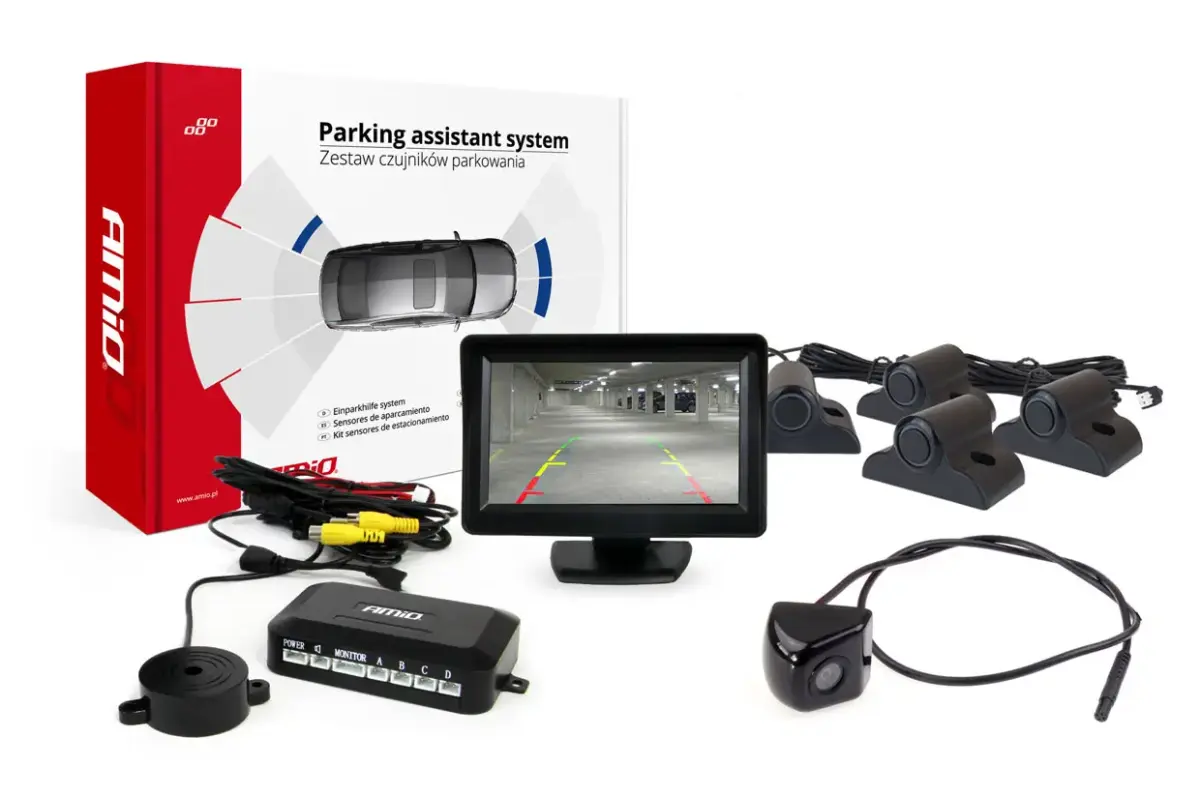 Parking assistant system TFT01 4,3" with HD-310 4 sensors black Truck