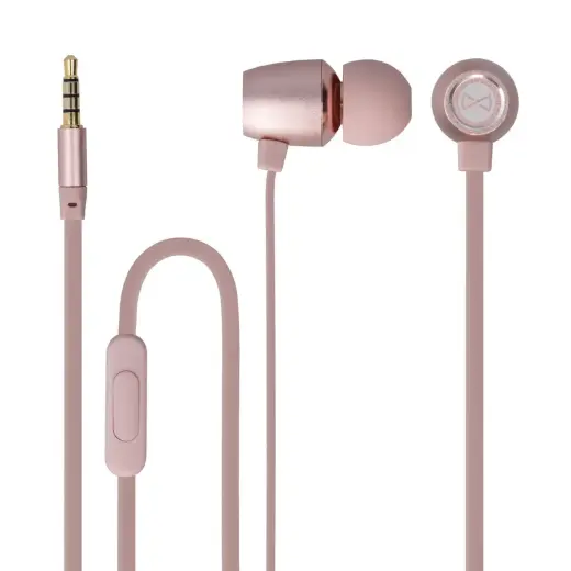 Forever MSE-100 Metal Music Universālas Austiņas ar mikrofonu un pulti | 3.5mm | Rozā Zelts