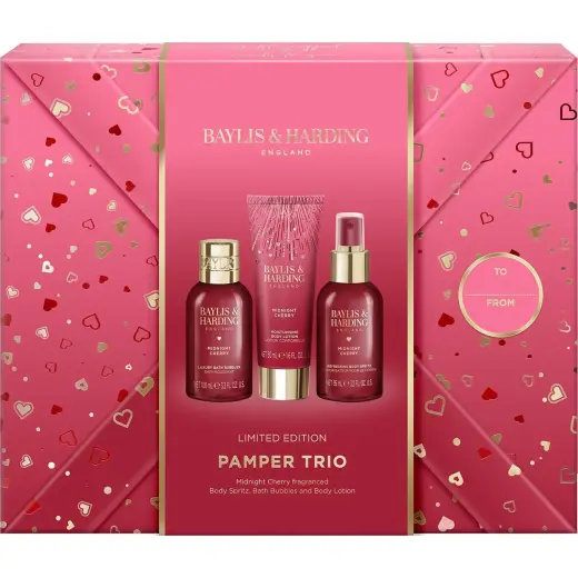 Baylis & Harding, Set Regalo Bellezza, Midnight Cherry Geschenkset 3-tlg (Set per La Cura Del Corpo)