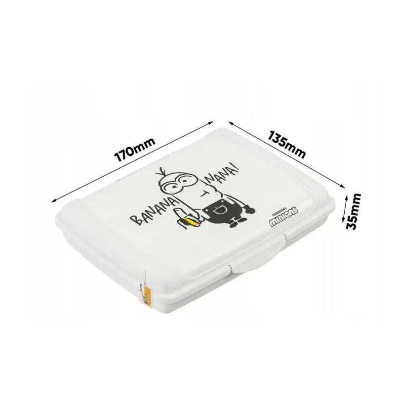 Pārtikas uzglabāšanas trauks deco-click-box mini 0,5L Carla  "Minions Banana" 17x13x3,5cm balta